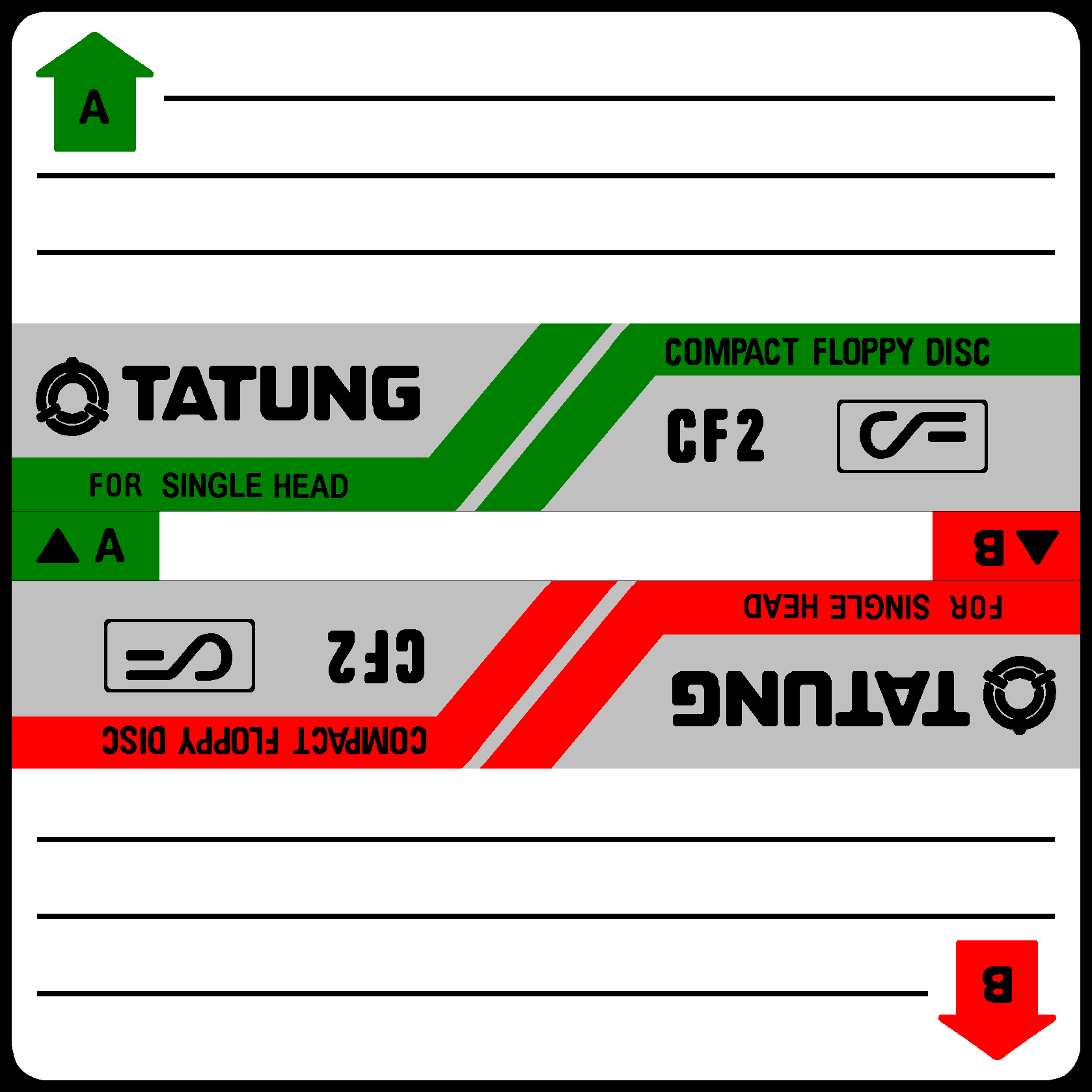 étiquette de disquette Tatung 3 pouces