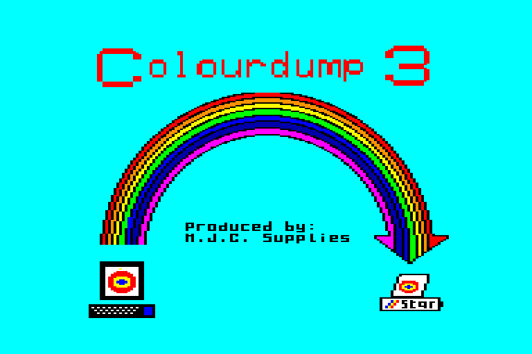 screenshot of the Amstrad CPC game Colourdump 3