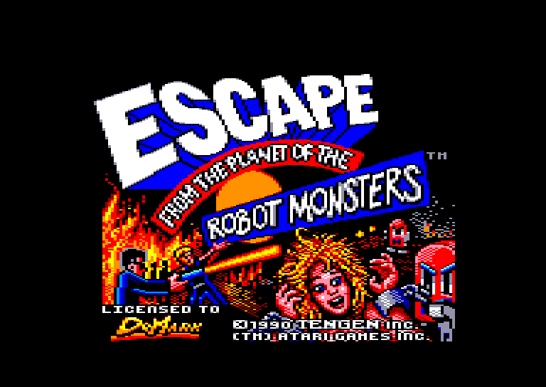 screenshot of the Amstrad CPC game Escape from the planet of the robot monsters