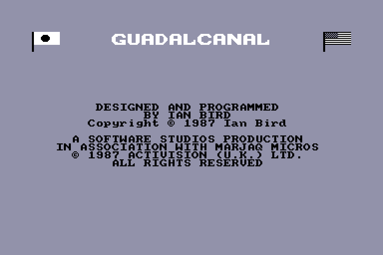 screenshot of the Amstrad CPC game Guadalcanal