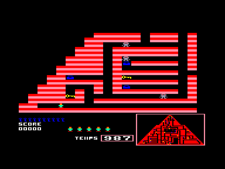 screenshot of the Amstrad CPC game Joe contre les pharaons