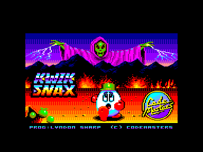screenshot of the Amstrad CPC game Kwik Snax Dizzy