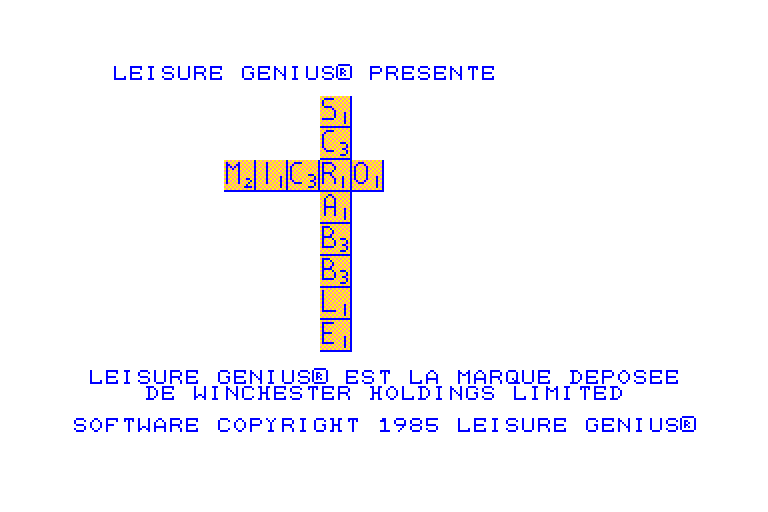 screenshot du jeu Amstrad CPC Micro Scrabble