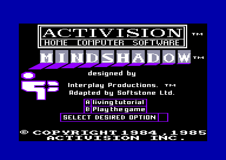 screenshot du jeu Amstrad CPC Mindshadow