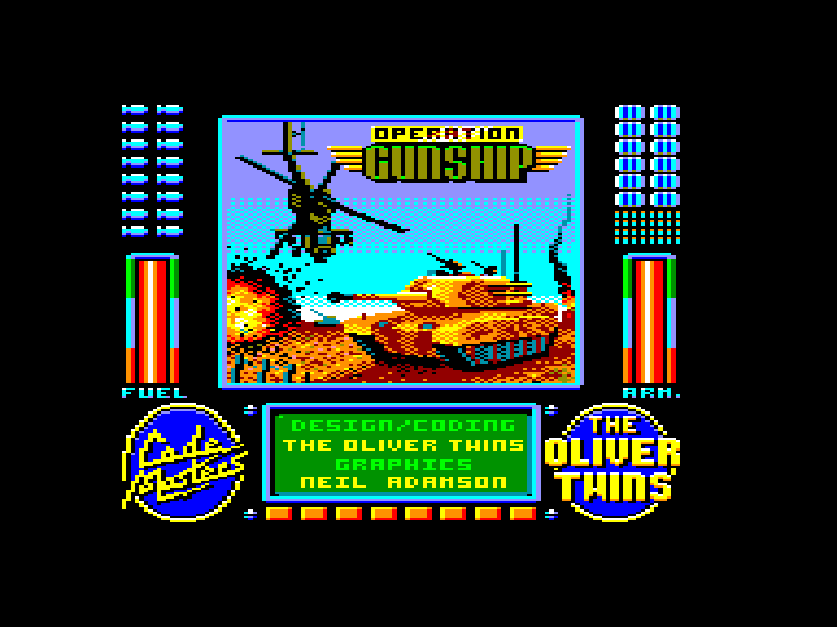 screenshot of the Amstrad CPC game Operation Gunship