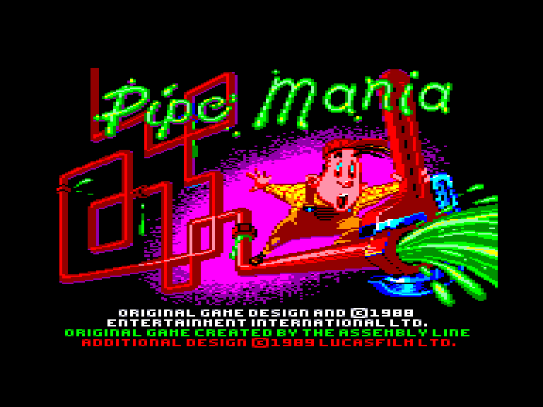 screenshot of the Amstrad CPC game Pipe mania