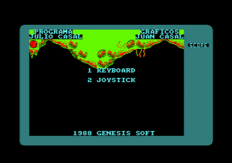écran de menu du jeu Amstrad CPC Punk Star