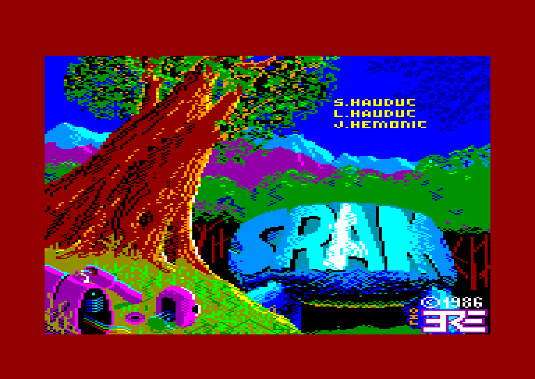 loading screen of the graphic adventure game SRAM on Amstrad CPC