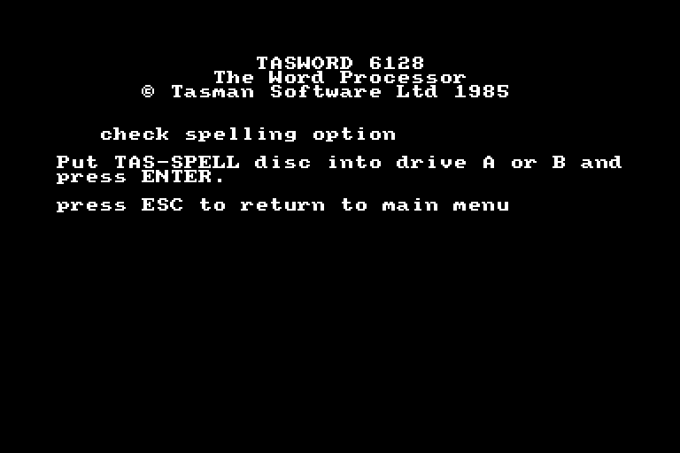 screenshot of the Amstrad CPC game Tas-Spell