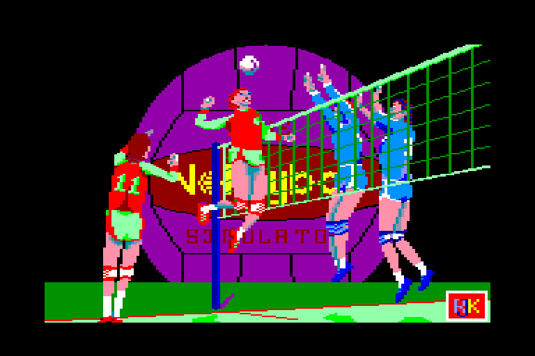 screenshot of the Amstrad CPC game Volleyball Simulator