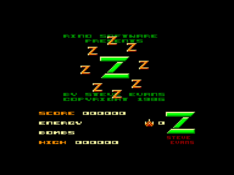 screenshot of the Amstrad CPC game Z - comme zark davor