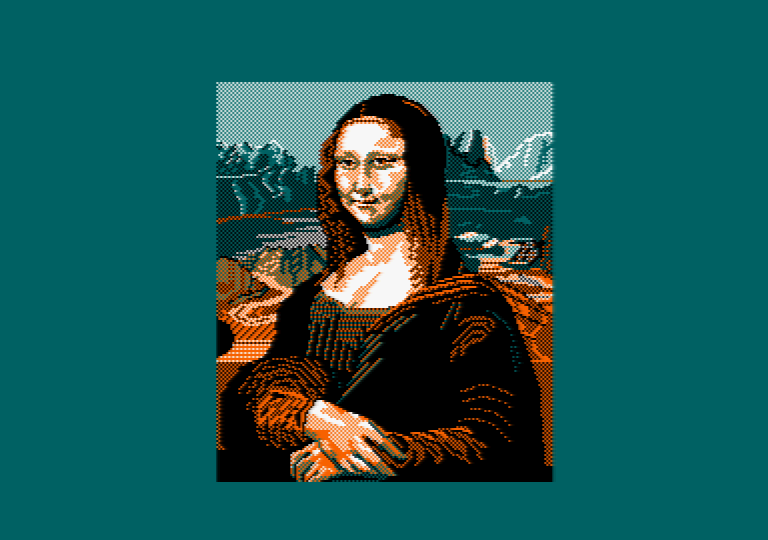 Mona Lisa par Jill Lawson, image en mode 1 picture sur Amstrad CPC