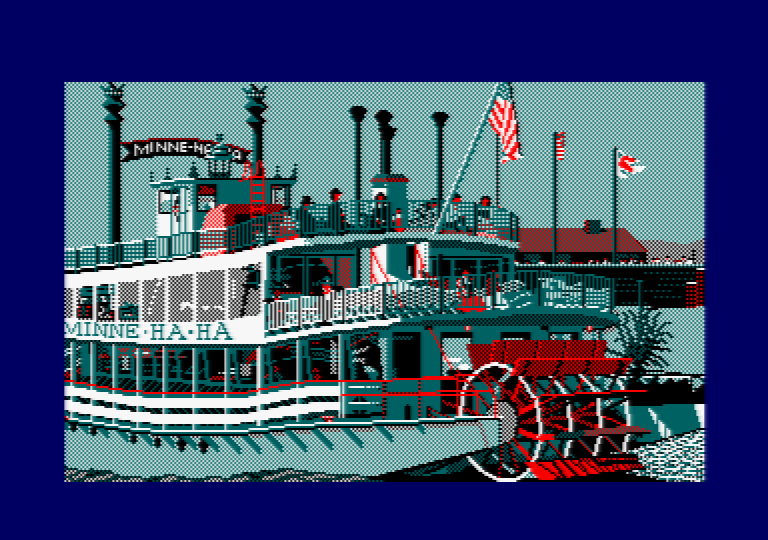 Bateau à vapeur à roue Jill Lawson, image en mode 1 picture sur Amstrad CPC
