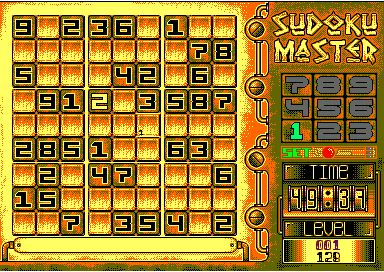 écran de jeu de Sudoku Master