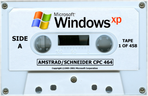 première cassette d'installation de windows XP sur un Amtrad CPC 464