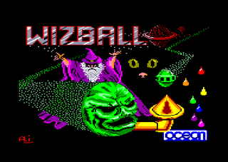original loading screen of the wizball amstrad cpc game
